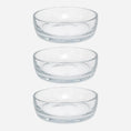 Bild in Galerie-Betrachter laden, Set-Bestandteile: 3 übereinander schwebende Trinkschalen für Katzen aus farblosem Kristallglas in Größe 18 cm (180)