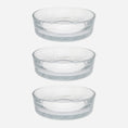 Bild in Galerie-Betrachter laden, Set-Bestandteile: 3 übereinander schwebende Trinkschalen für Katzen aus farblosem Kristallglas in Größe 20 cm (200)