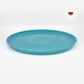 Bild in Galerie-Betrachter laden, Blauer Katzenteller aus Porzellan in Größe 42 cm – Ansicht von schräg oben (Mountain Lake)