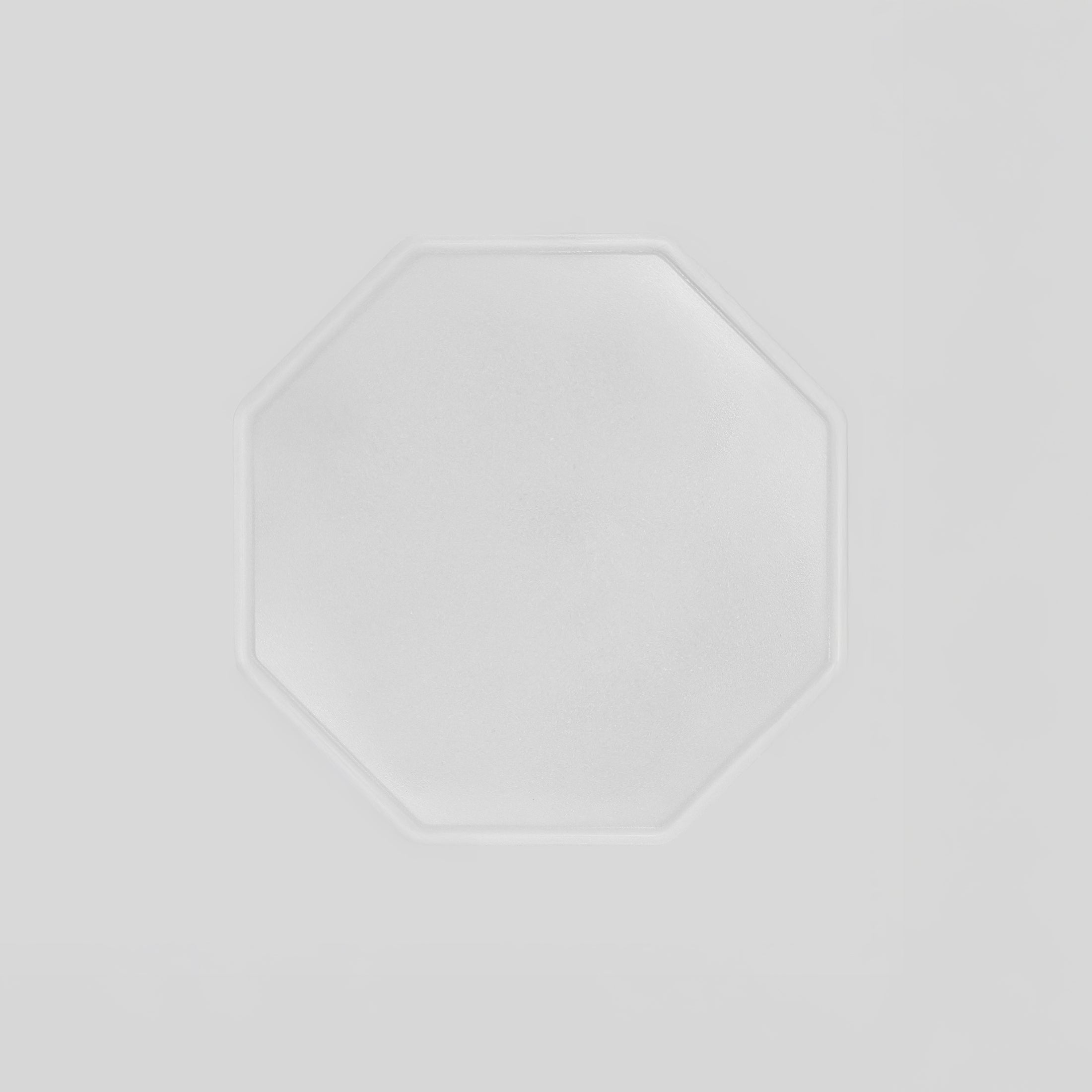 8-eckige farblose Silikonunterlage für Katzengeschirr, Länge 52,5 cm und Breite 52,5 cm – Ansicht von oben