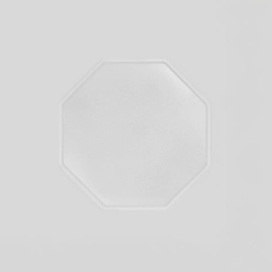 8-eckige farblose Silikonunterlage für Katzengeschirr, Länge 52,5 cm und Breite 52,5 cm – Ansicht von oben