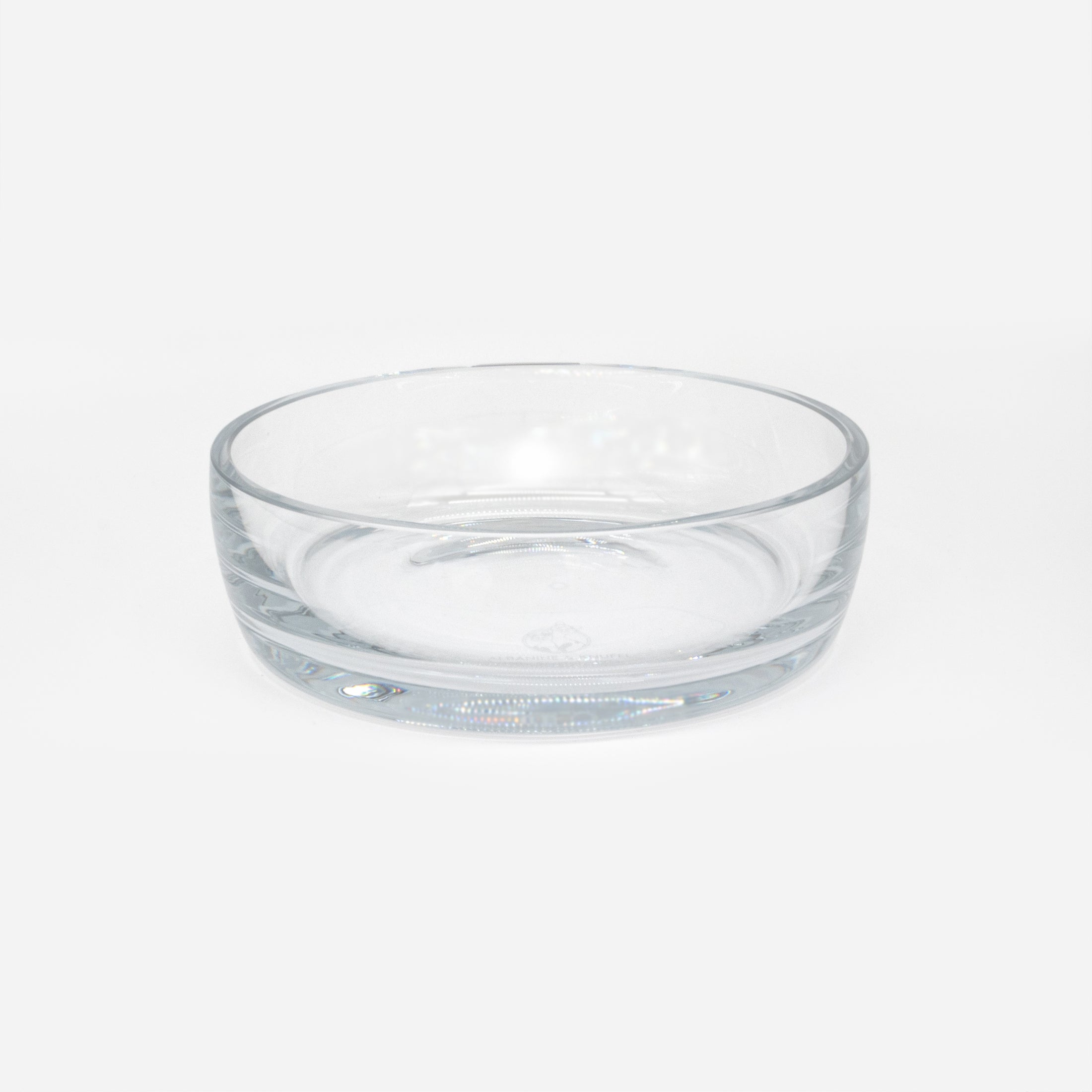 Set-Bestandteil Trinkschale für Katzen aus farblosem Kristallglas in Größe 18 cm – Ansicht von schräg oben (180)