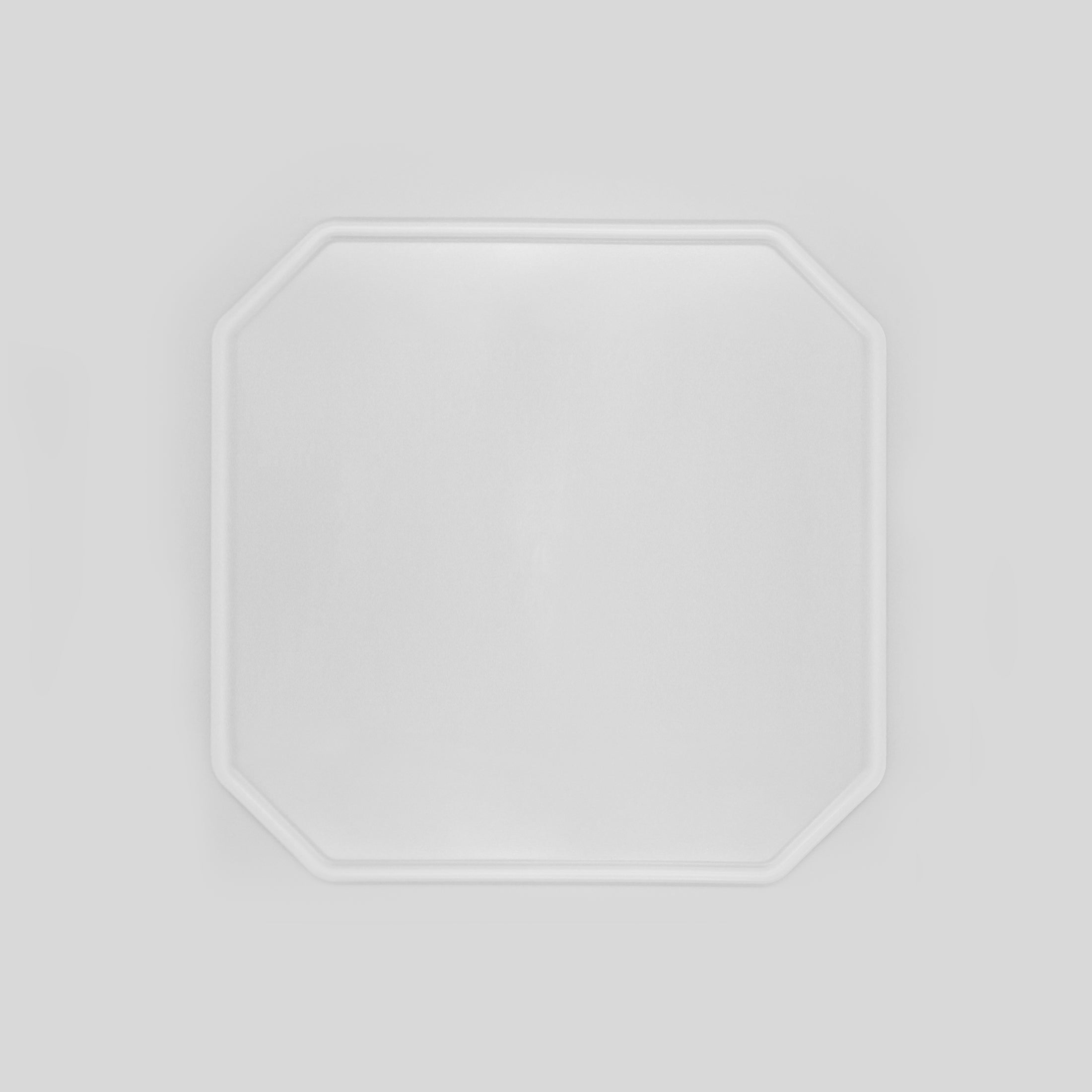 8-eckige farblose Silikonunterlage für Katzengeschirr, Länge 50,5 cm und Breite 50,5 cm – Ansicht von oben