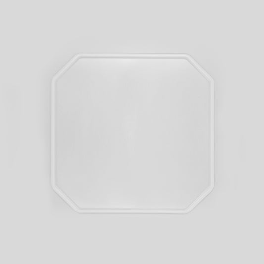 8-eckige farblose Silikonunterlage für Katzengeschirr, Länge 56 cm und Breite 56 cm – Ansicht von oben