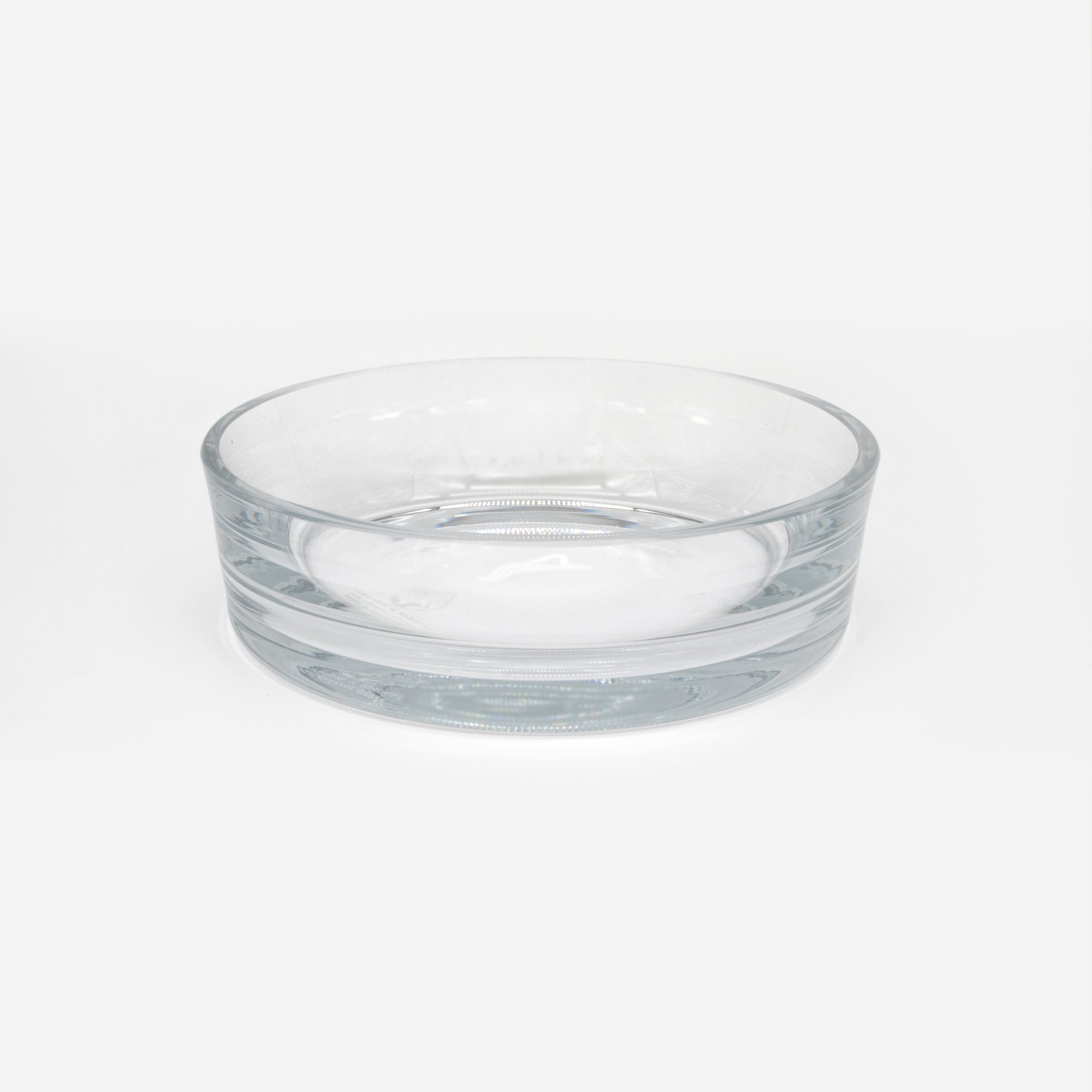 Set-Bestandteil: Trinkschale für Katzen aus farblosem Kristallglas in Größe 20 cm – Ansicht von schräg oben (200)