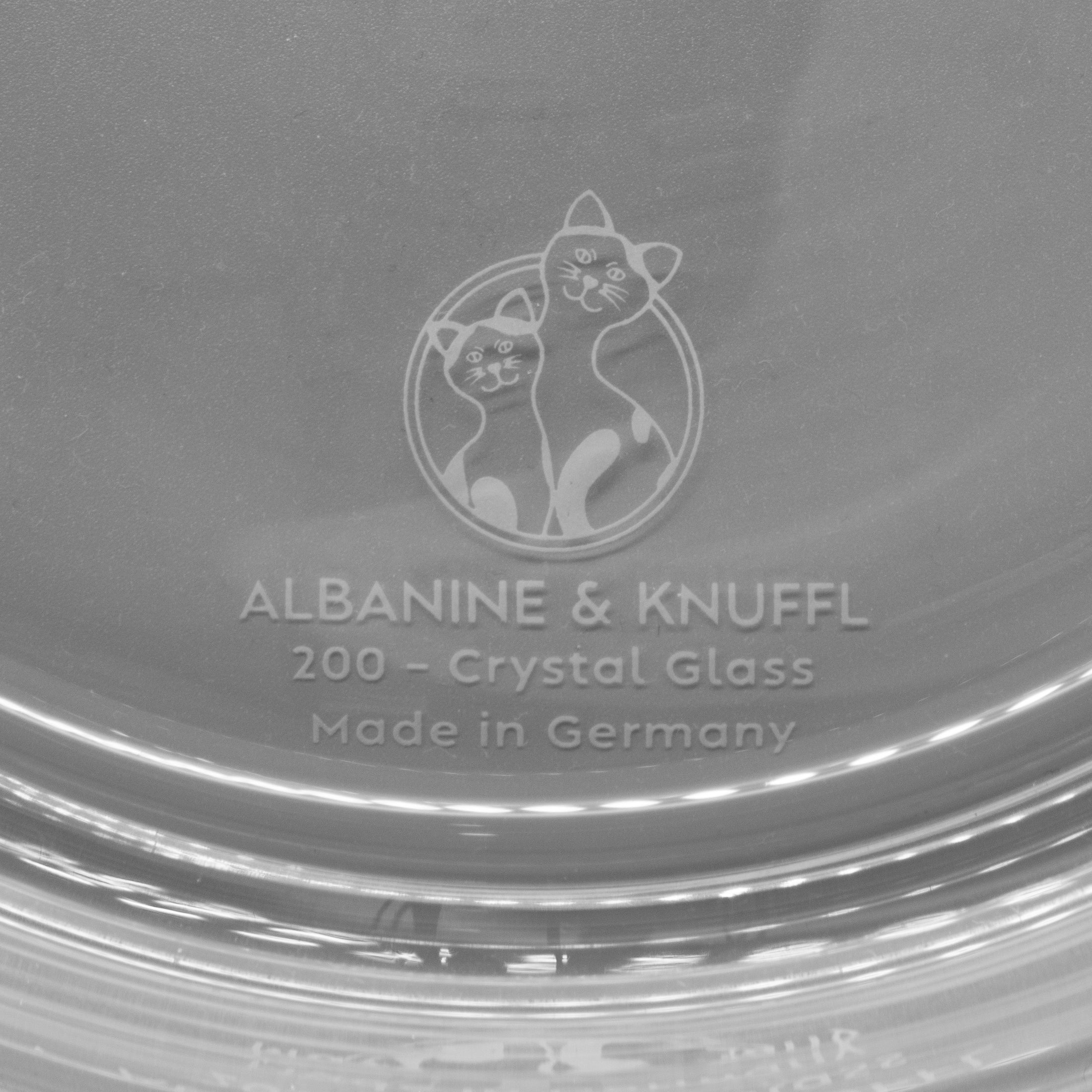 Nahaufnahme Bodenmarke auf Rückseite Set-Bestandteil Trinkschale für Katzen aus farblosem Kristallglas in Größe 20 cm (200)