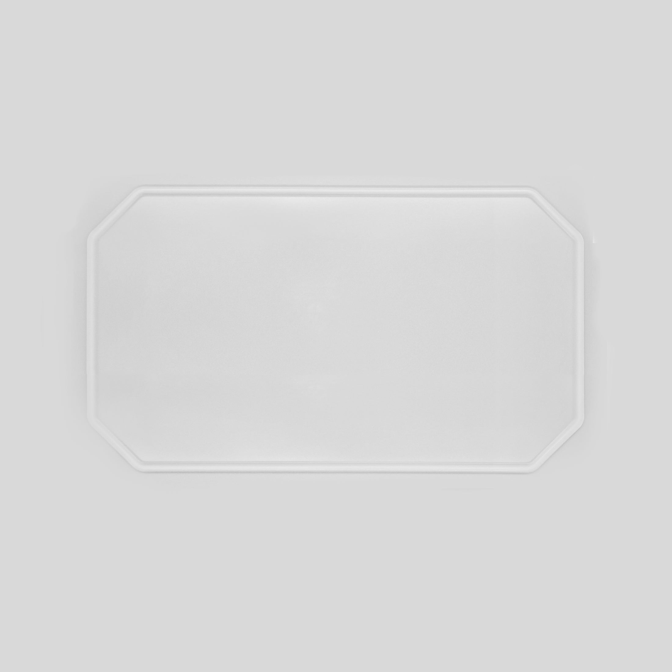 8-eckige farblose Silikonunterlage für Katzengeschirr, Länge 81,5 cm und Breite 56 cm – Ansicht von oben