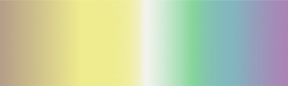 Ein das farbliche Sehspektrum von Katzen darstellender Farbverlauf von dunkelgelb über grün und blau zu violett