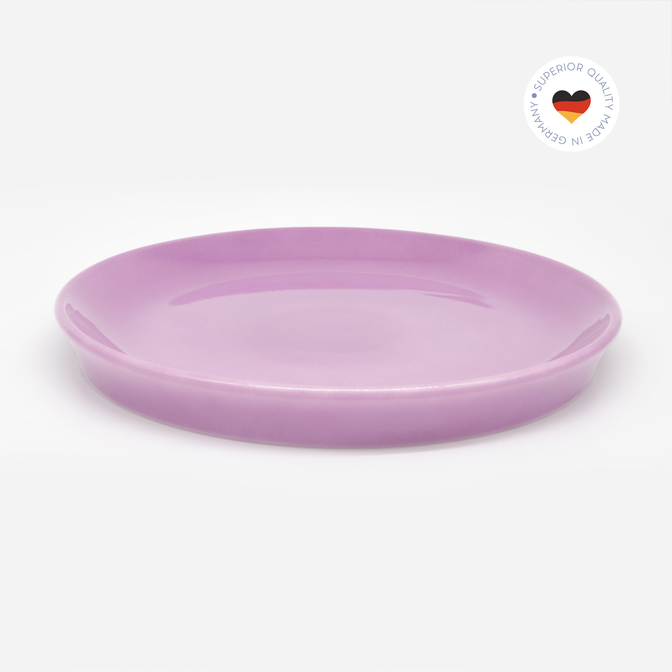 Katzenteller pink aus Porzellan in Größe 22 cm – Ansicht von schräg oben (Berry Shake)