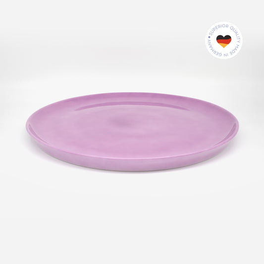 Katzenteller pink aus Porzellan in Größe 42 cm – Ansicht von schräg oben (Berry Shake)