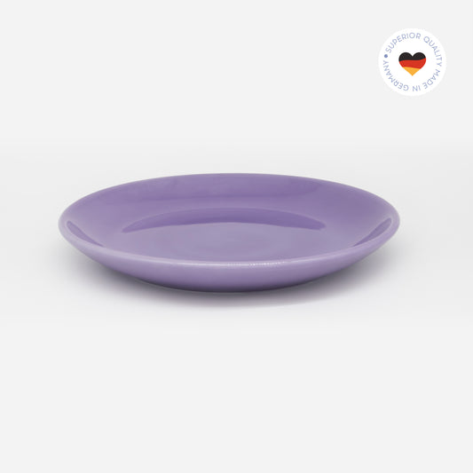 Katzenteller violett aus Porzellan in Größe 18 cm – Ansicht von schräg oben (Easter Egg)