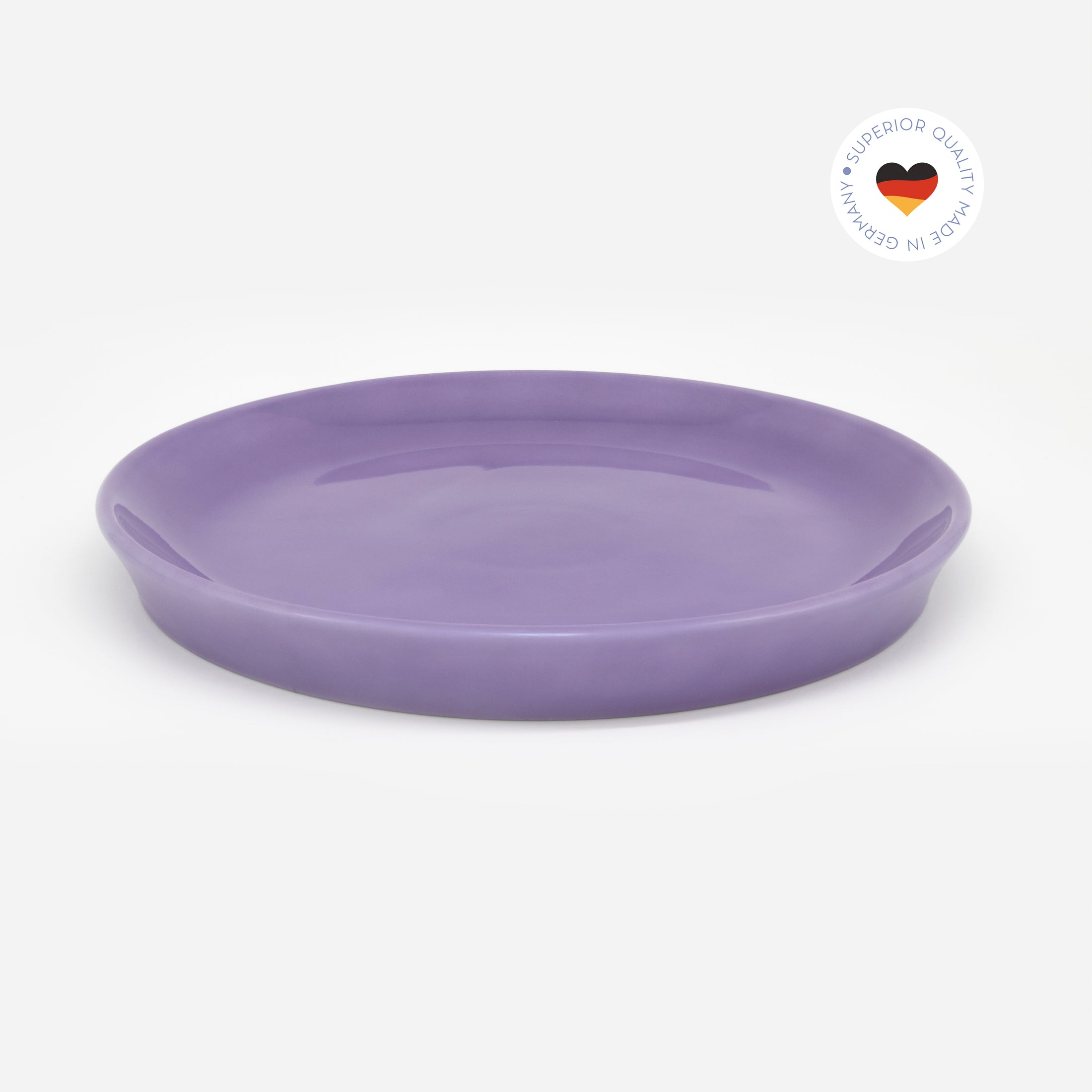 Katzenteller violett aus Porzellan in Größe 22 cm – Ansicht von schräg oben (Easter Egg)