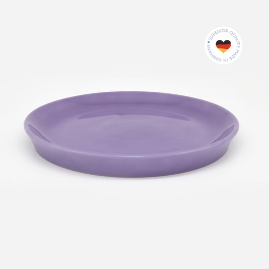 Katzenteller violett aus Porzellan in Größe 22 cm – Ansicht von schräg oben (Easter Egg)