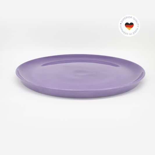 Katzenteller violett aus Porzellan in Größe 42 cm – Ansicht von schräg oben (Easter Egg)