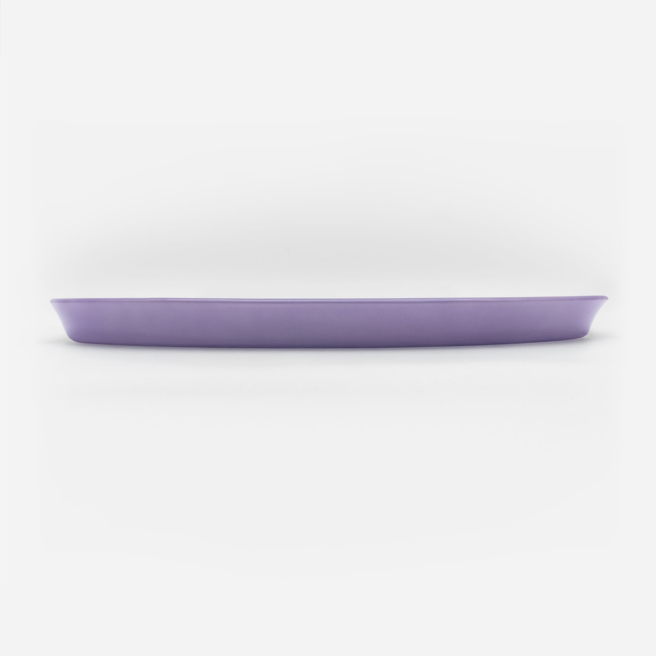 Seitenansicht Katzenteller violett aus Porzellan in Größe 42 cm (Easter Egg)