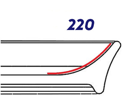 Sketch of the cross-section of a cat plate with the inner contour highlighted by a red line